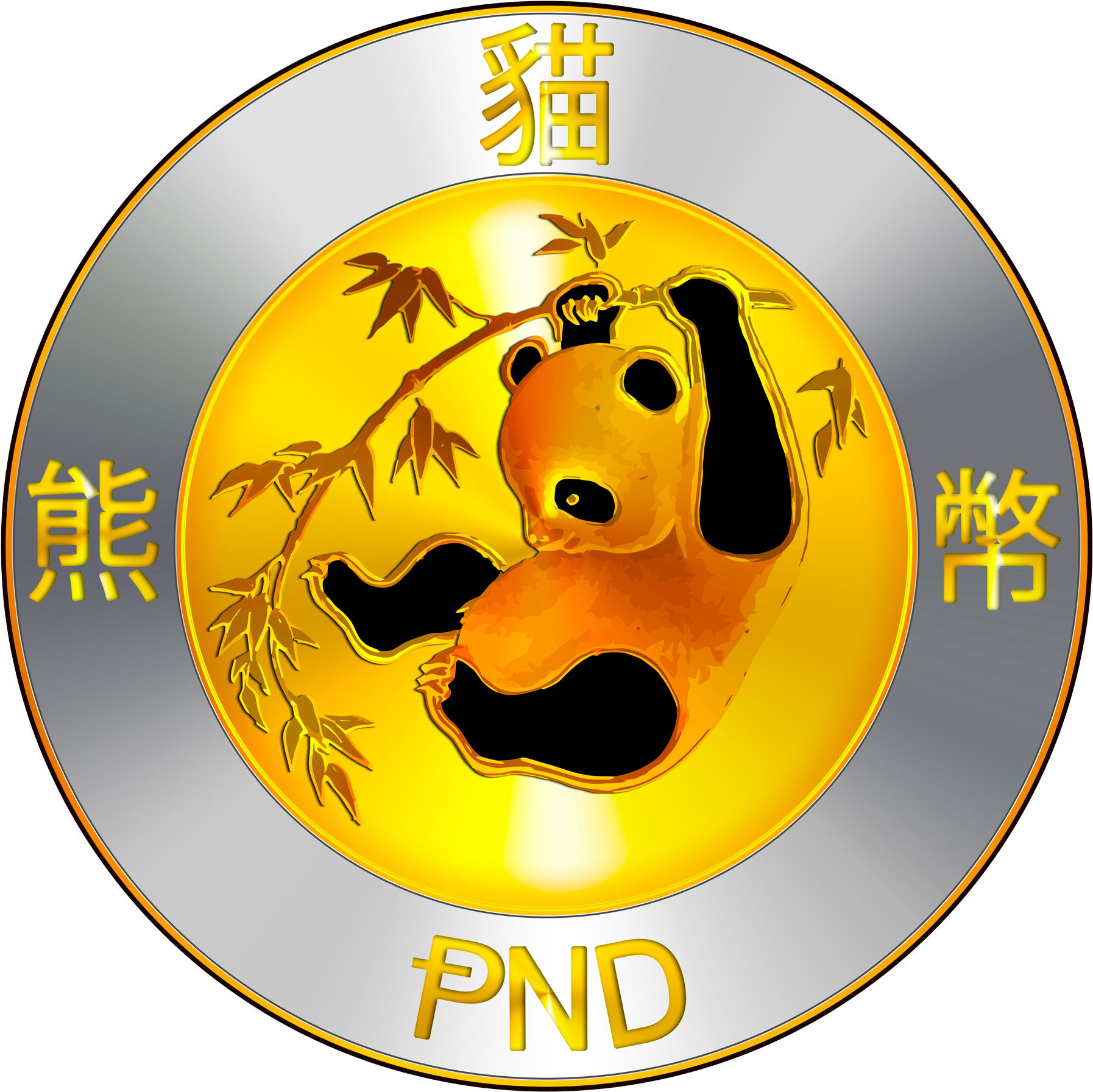 Panda Coin Cryptocurrency Token PNG image