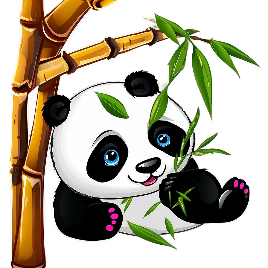 Panda Eating Bamboo Cartoon Png 05062024 PNG image