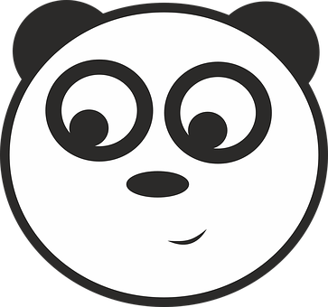 Panda Face Graphic PNG image