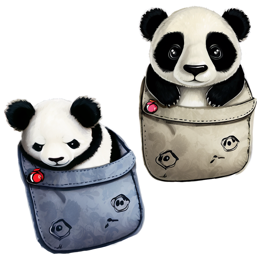 Panda In A Pocket Design Png 9 PNG image