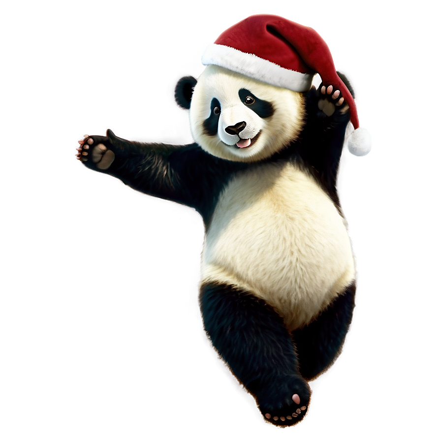 Panda In A Santa Hat Png Rll71 PNG image