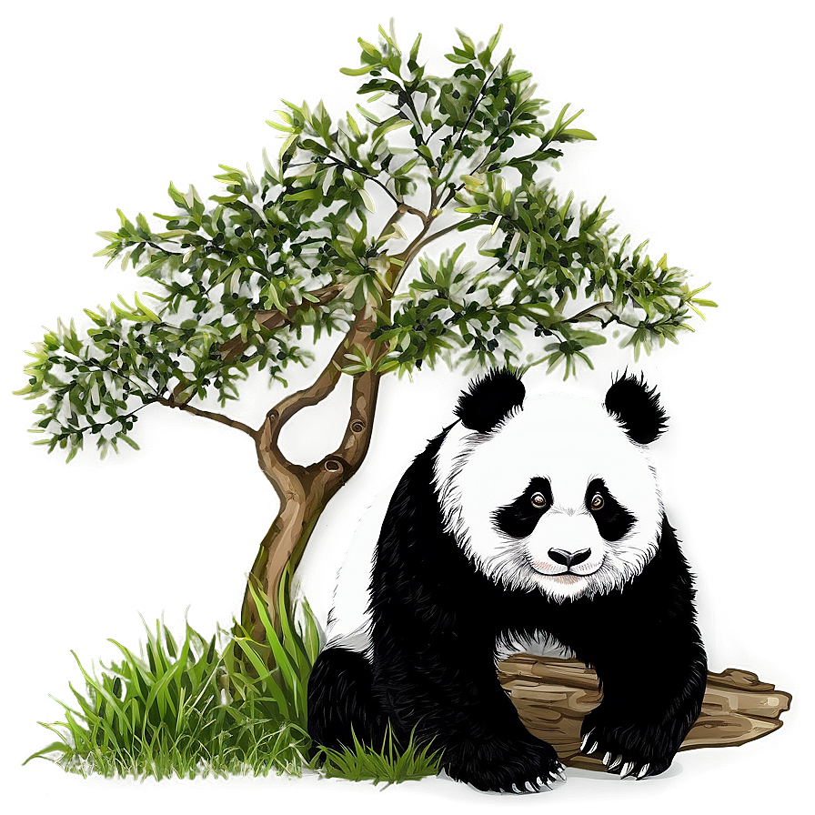 Panda In Nature Background Png Iaa61 PNG image