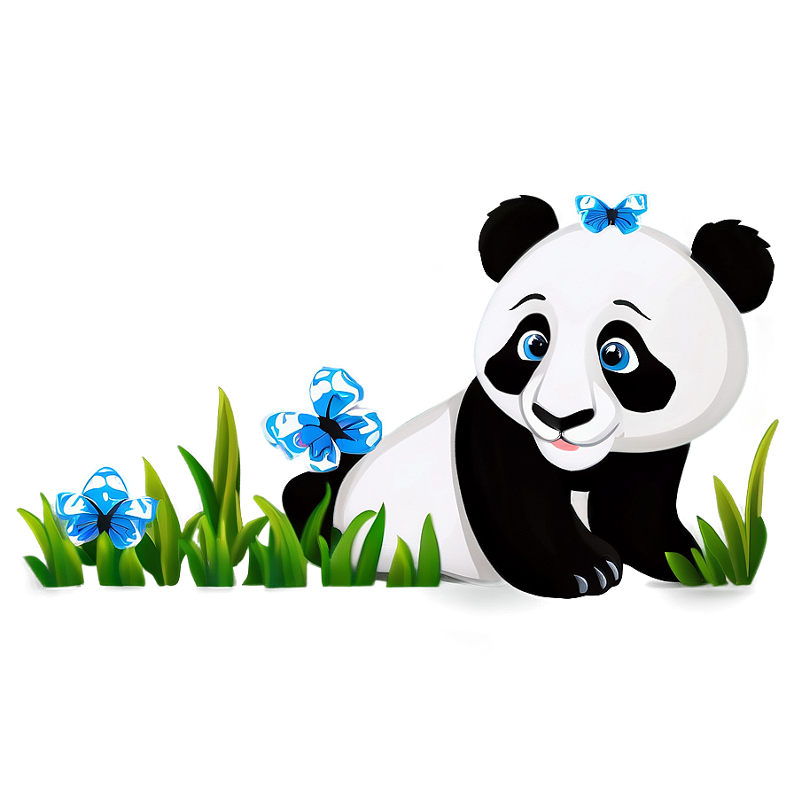 Panda With Butterfly Png 95 PNG image