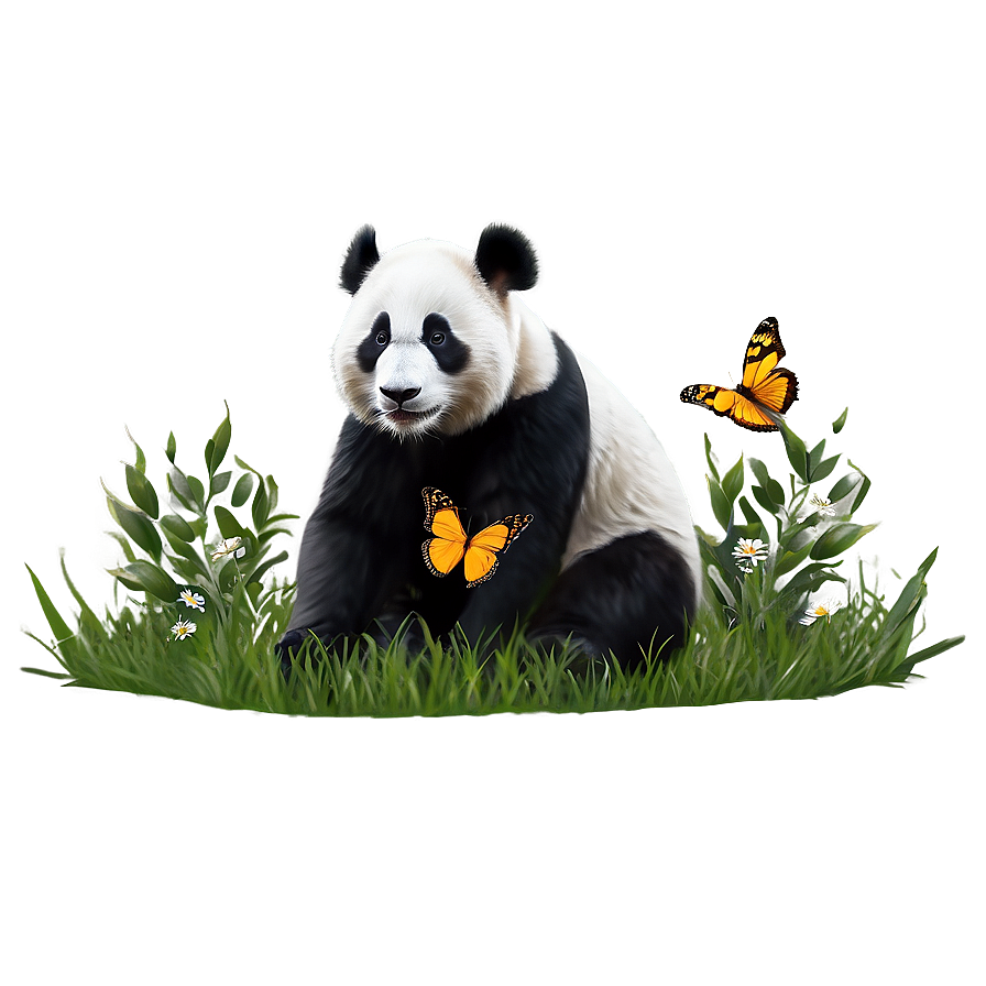 Panda With Butterfly Png Luu16 PNG image