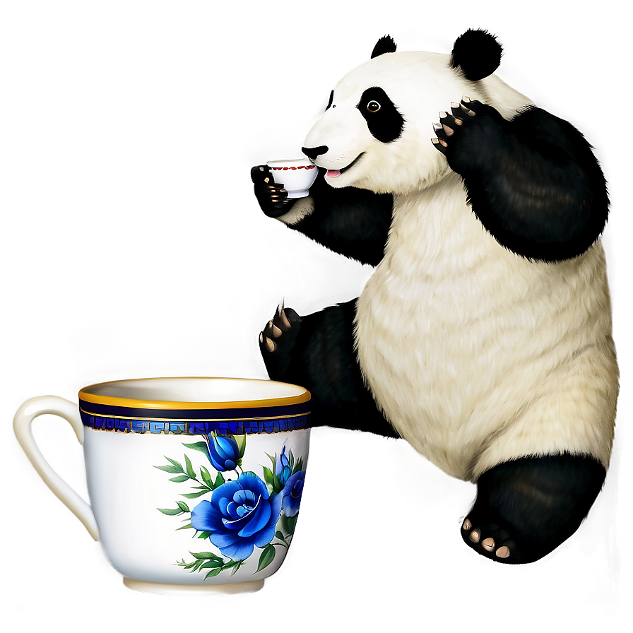 Panda With Cup Of Tea Png 69 PNG image