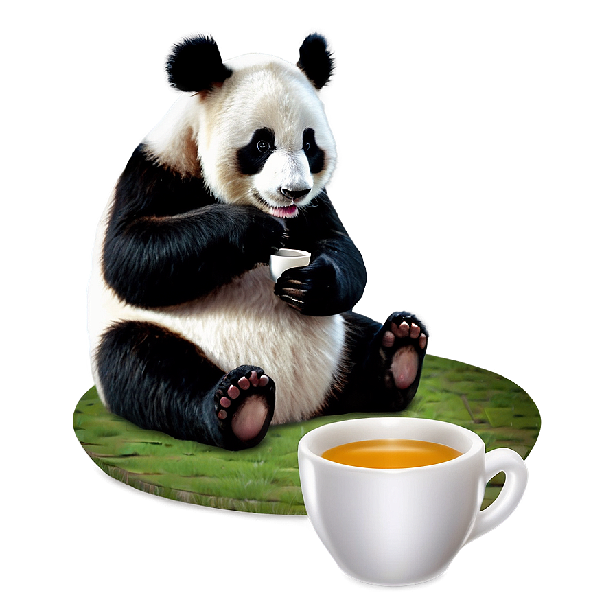 Panda With Cup Of Tea Png 77 PNG image