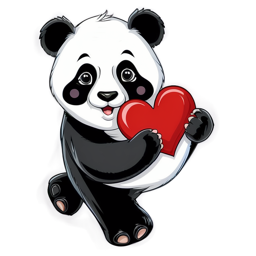 Panda With Heart Png 05062024 PNG image