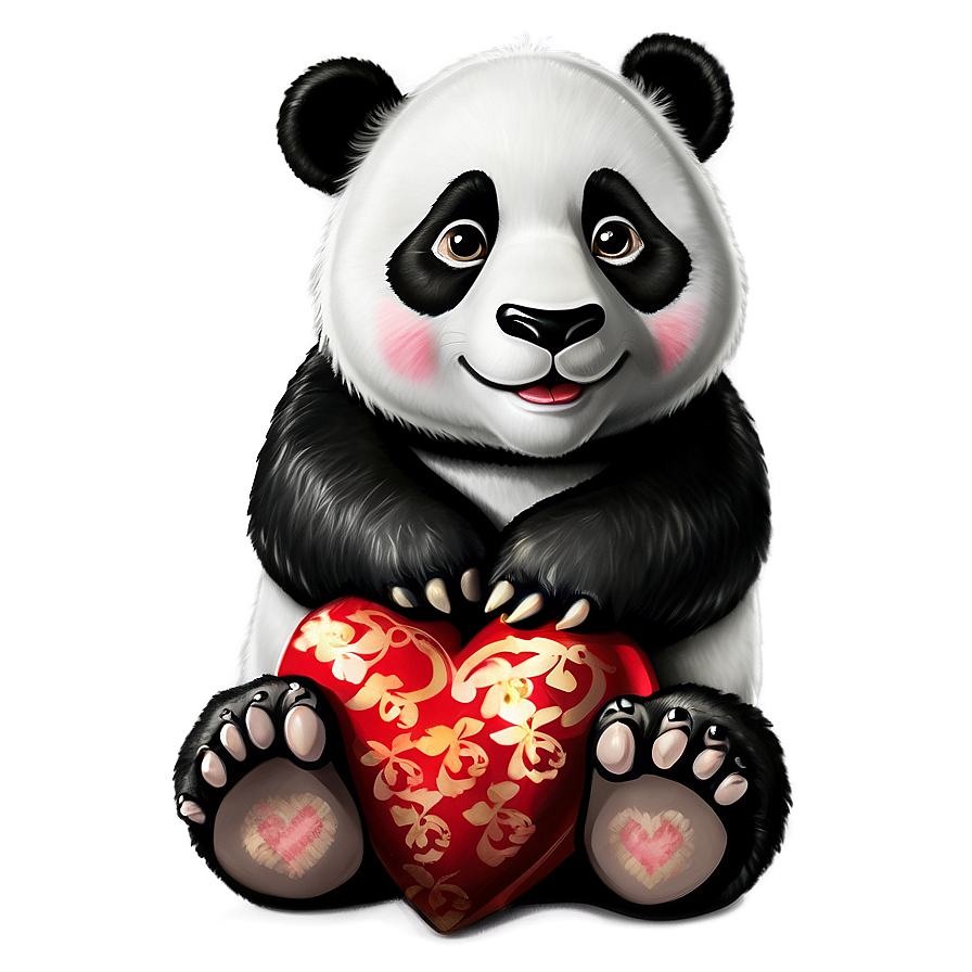 Panda With Heart Png Gap PNG image