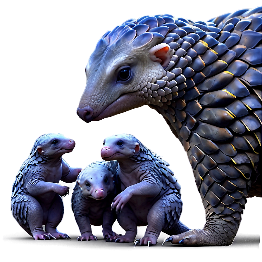 Pangolin Family Scene Png Dpg63 PNG image