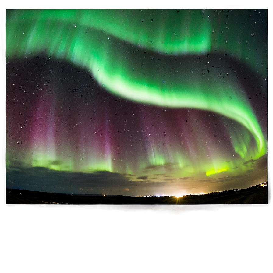 Panoramic Aurora Night View Png Upp PNG image