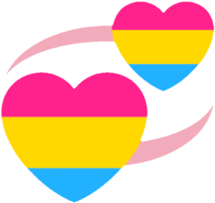 Pansexual Pride Hearts PNG image