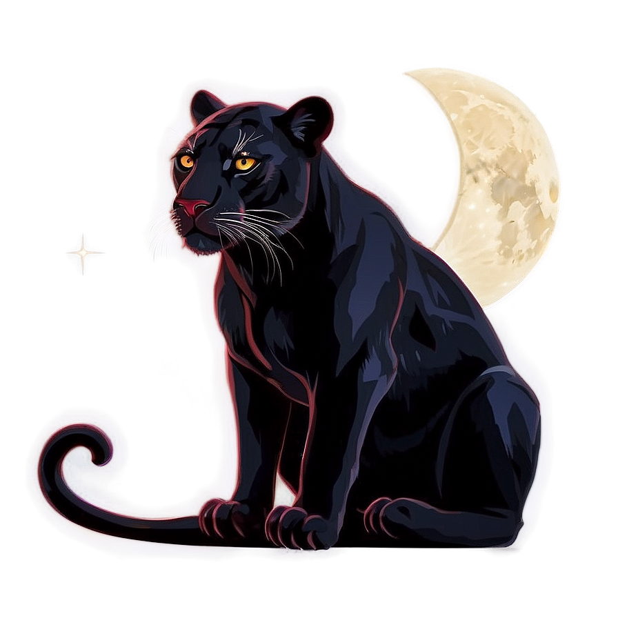 Panther In Moonlight Png 05242024 PNG image