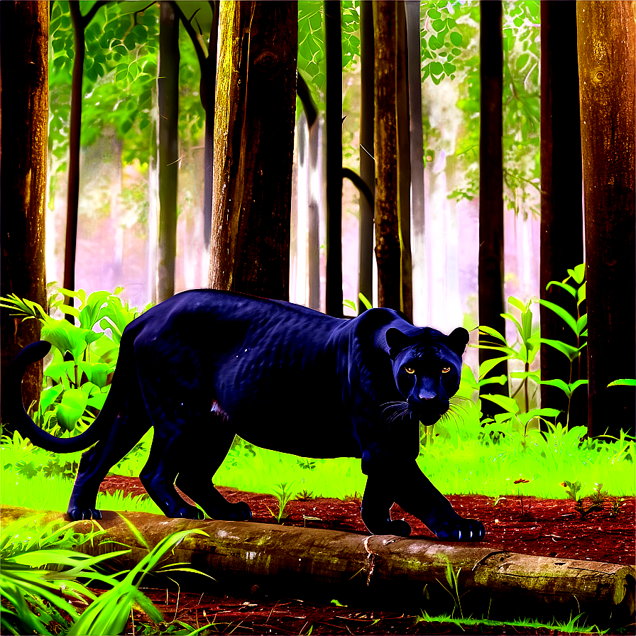 Panthers In Forest Environment Png 06202024 PNG image