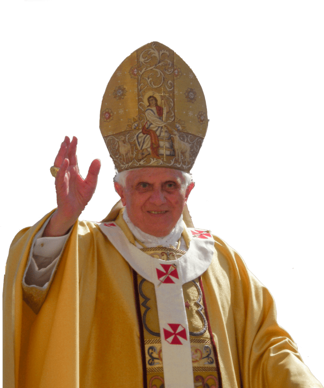 Papal Gesture Golden Robes PNG image