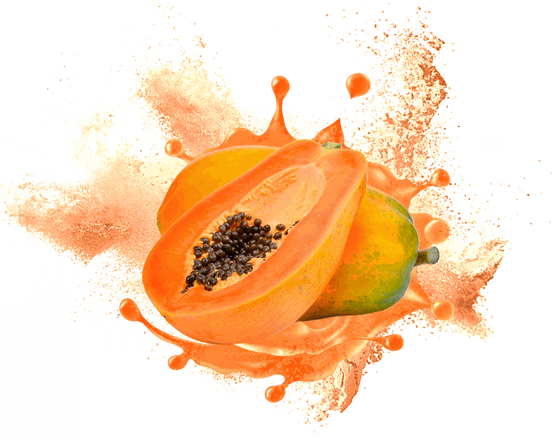 Papaya Fruit Splash Art PNG image