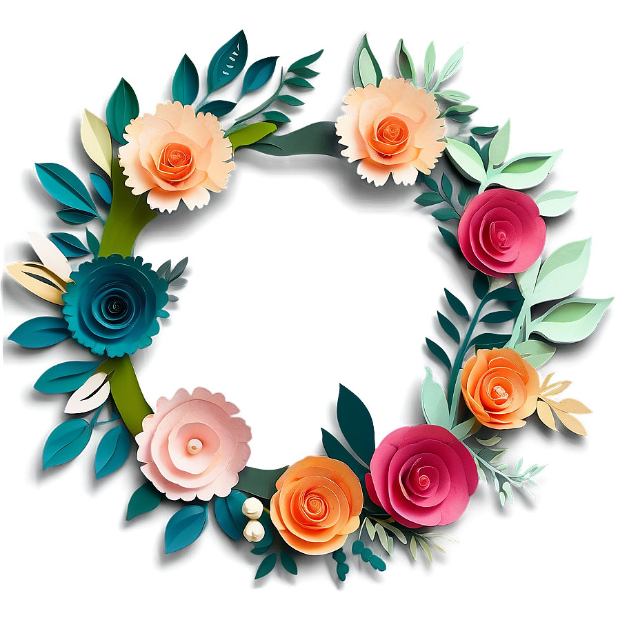 Paper Flower Wreath Diy Png 60 PNG image