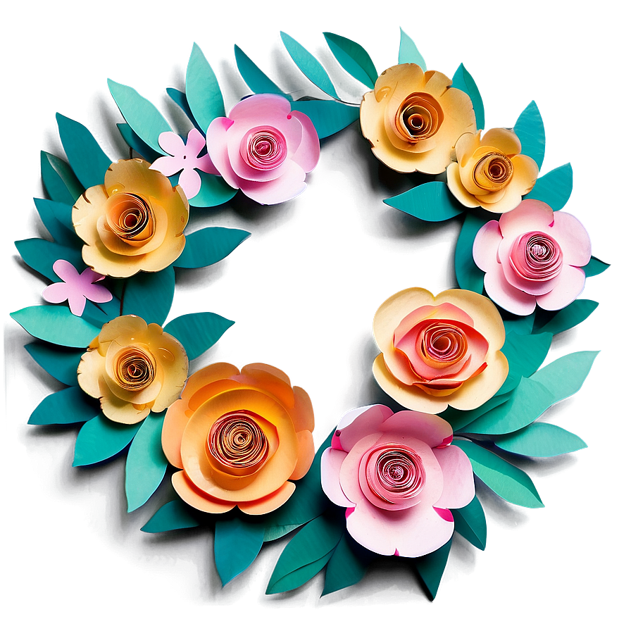 Paper Flower Wreath Diy Png Odt16 PNG image