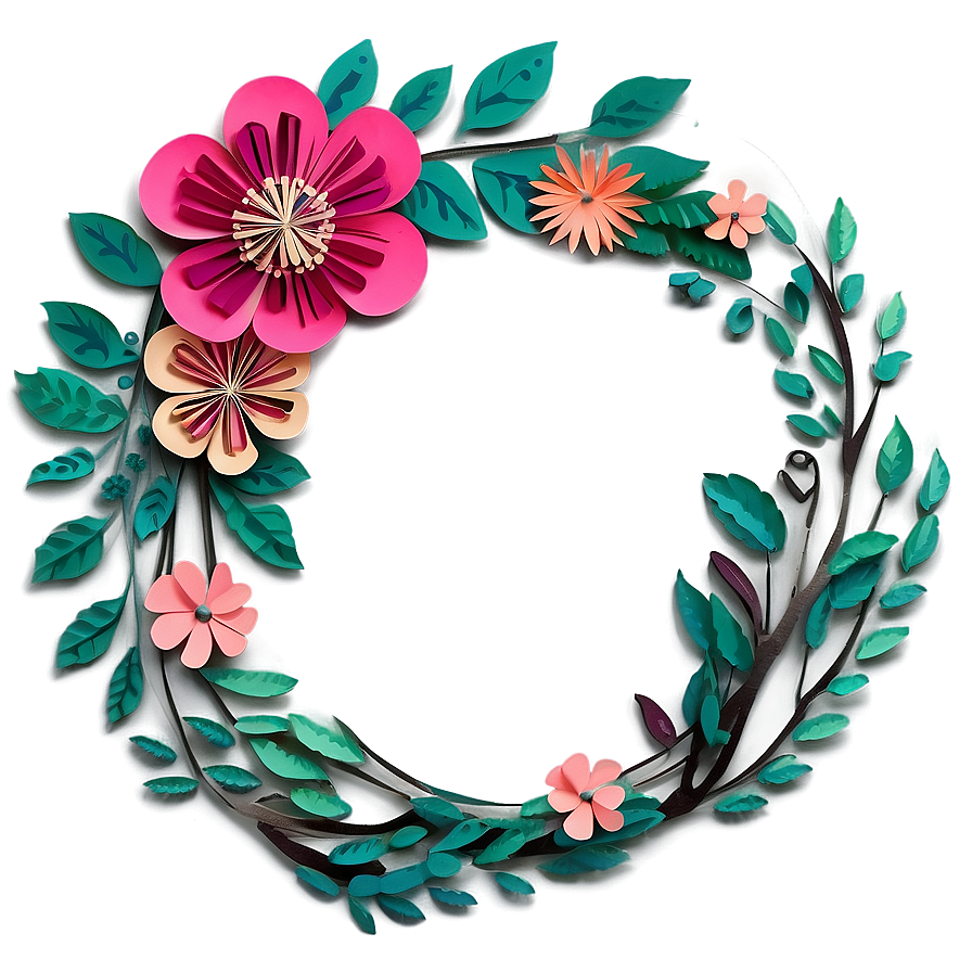 Paper Flower Wreath Diy Png Uqy29 PNG image