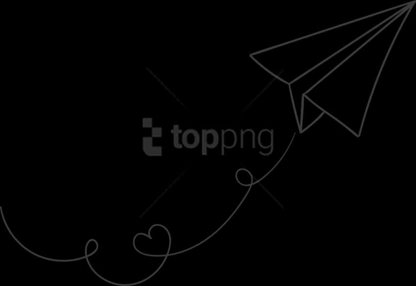 Paper Plane Trail Black Background PNG image