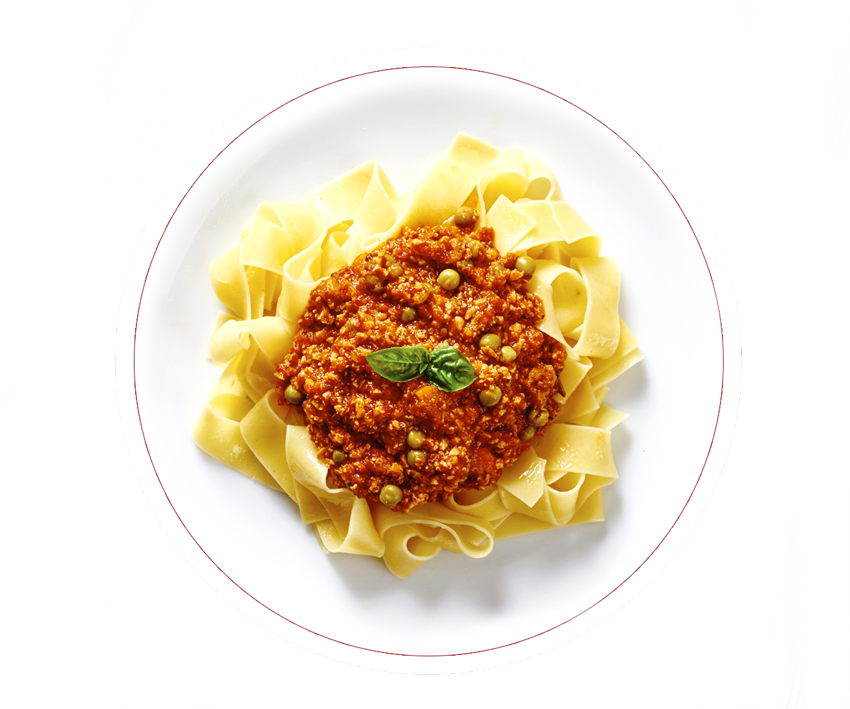 Pappardelle Pastawith Bolognese Sauce PNG image