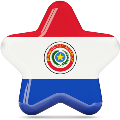 Paraguay Flag Star Shape PNG image