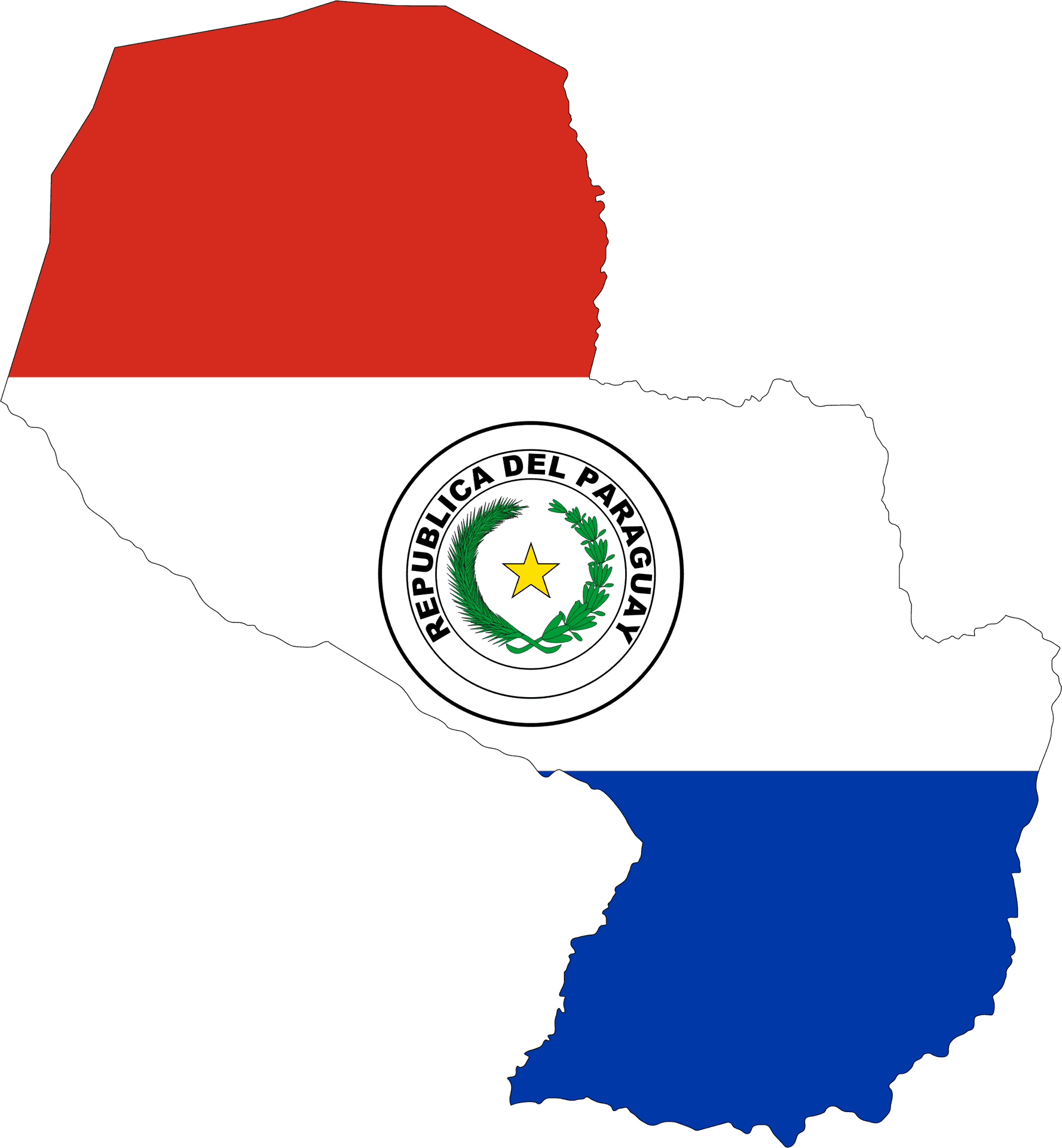 Paraguay Mapwith Flag Overlay PNG image