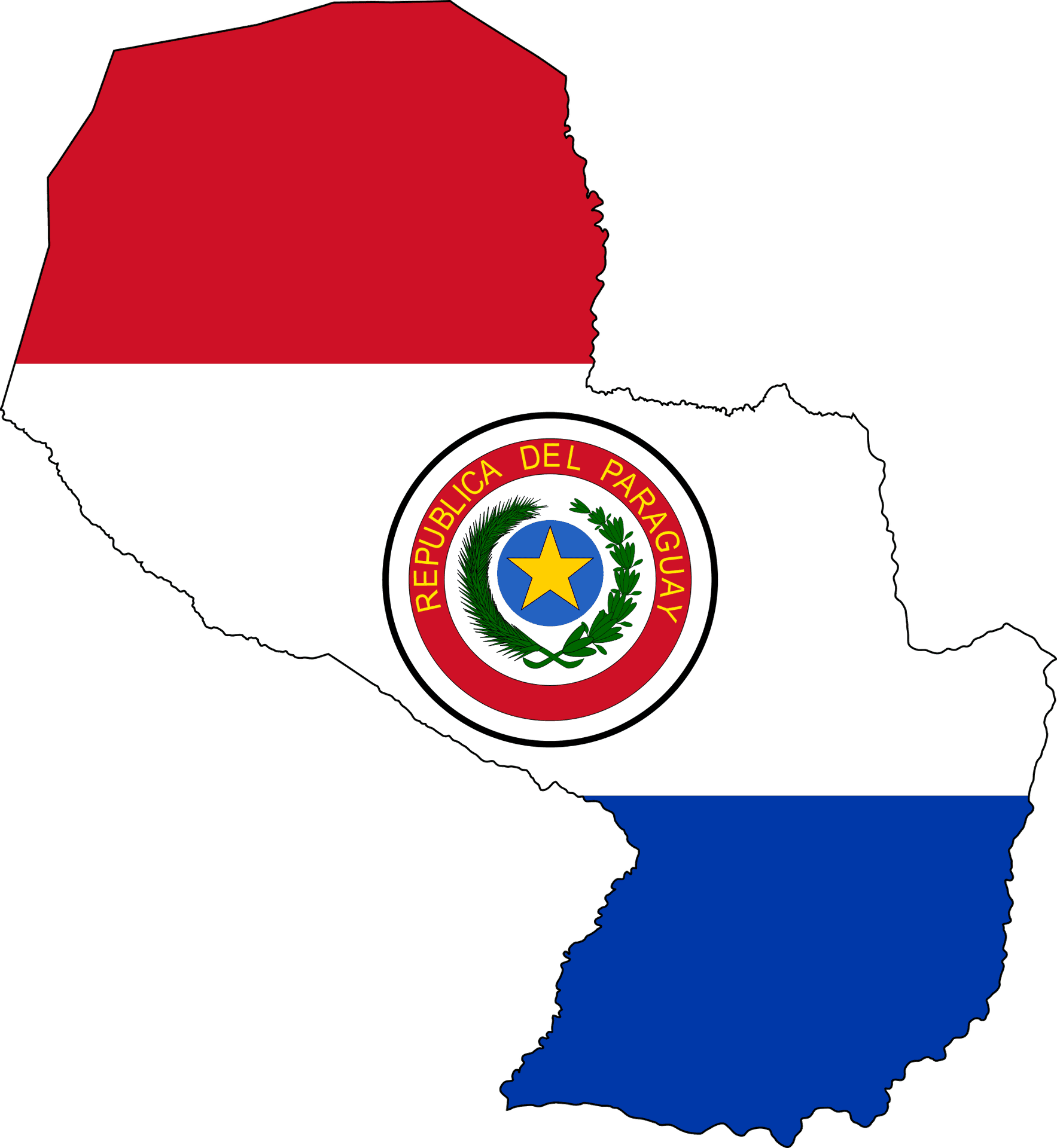 Paraguay Mapwith Flagand Coatof Arms PNG image