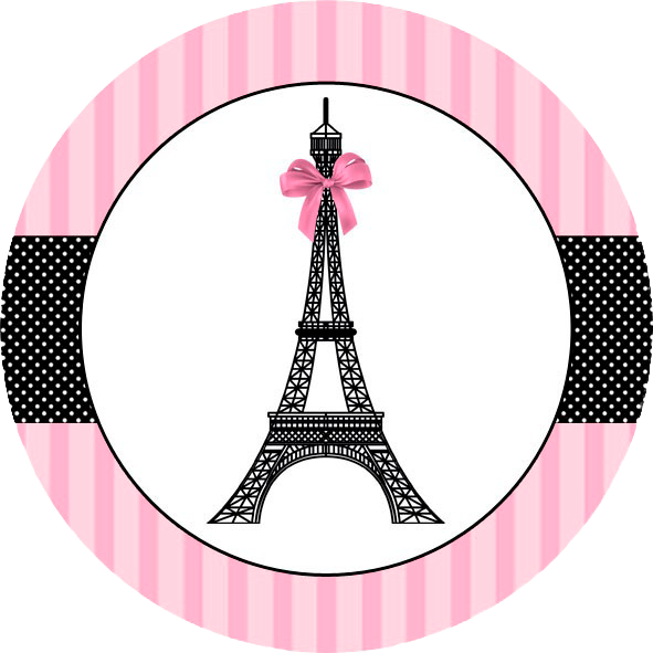 Paris Eiffel Tower Pink Bow Graphic PNG image