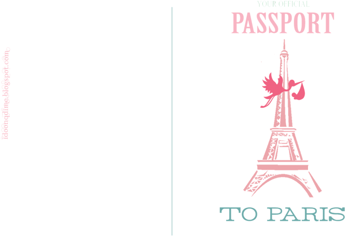 Paris Passport Invitation Design PNG image