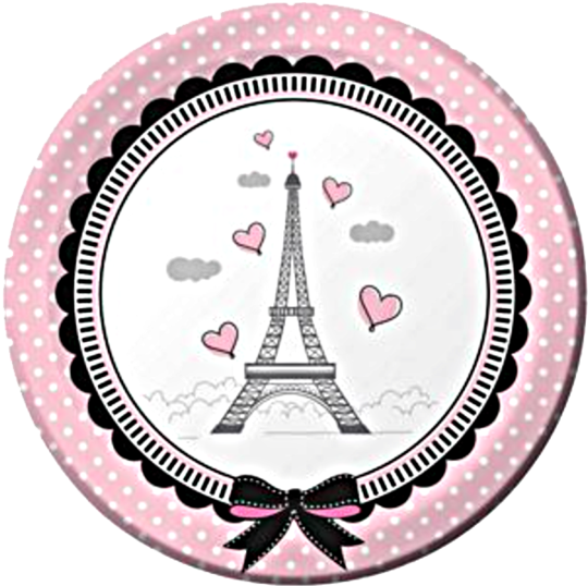 Paris Themed Decorative Plate PNG image