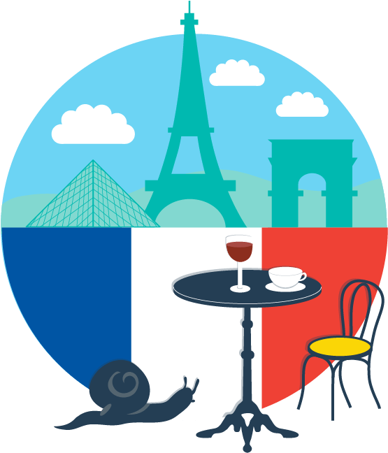 Parisian Culture Iconsand French Flag PNG image