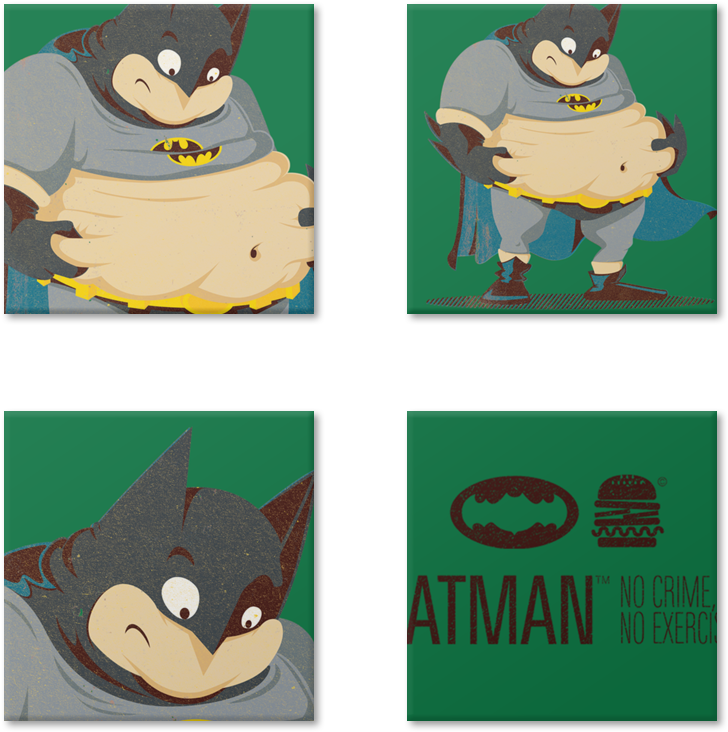 Parody Batman Fitness Challenge Coasters PNG image