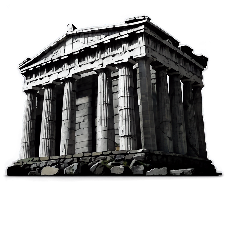 Parthenon Black And White Png Yve PNG image