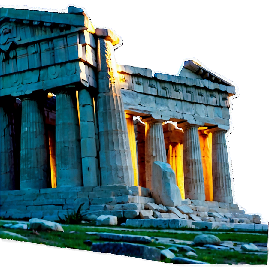 Parthenon Glowing At Dusk Png 61 PNG image