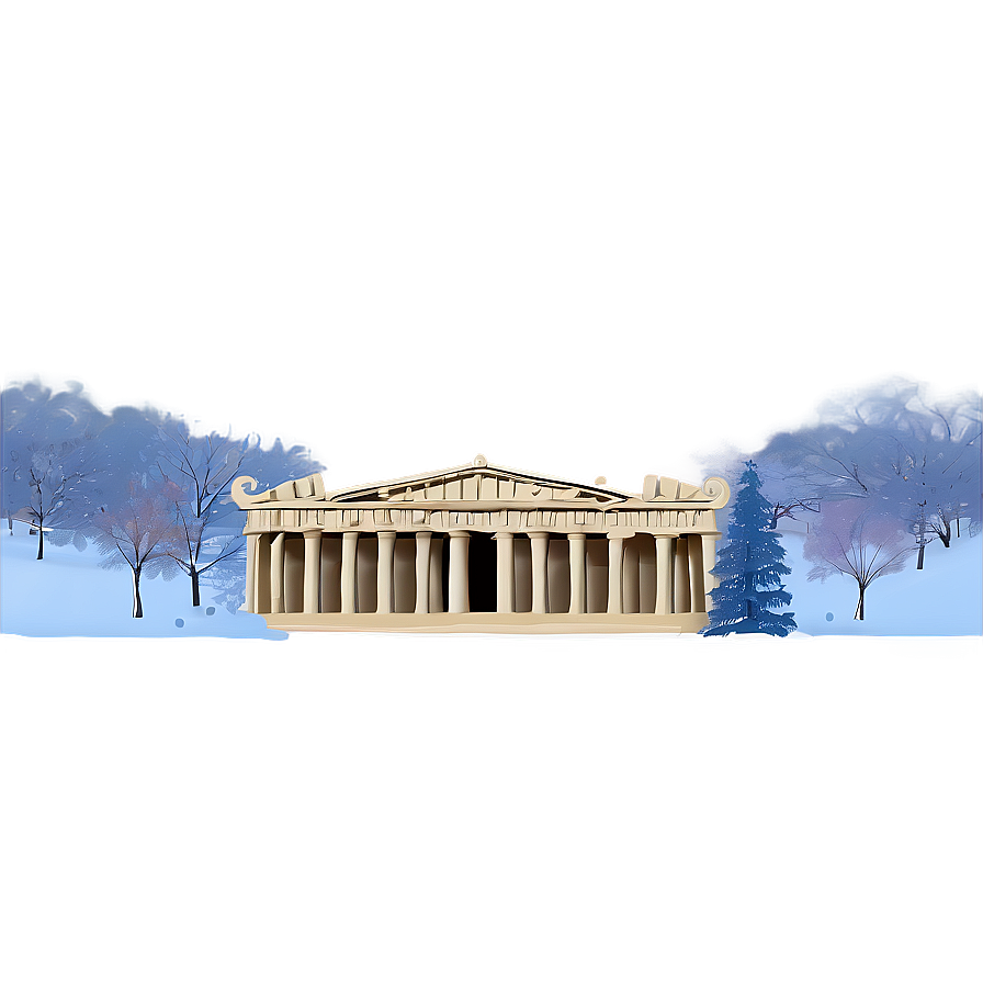 Parthenon Winter Scene Png 38 PNG image