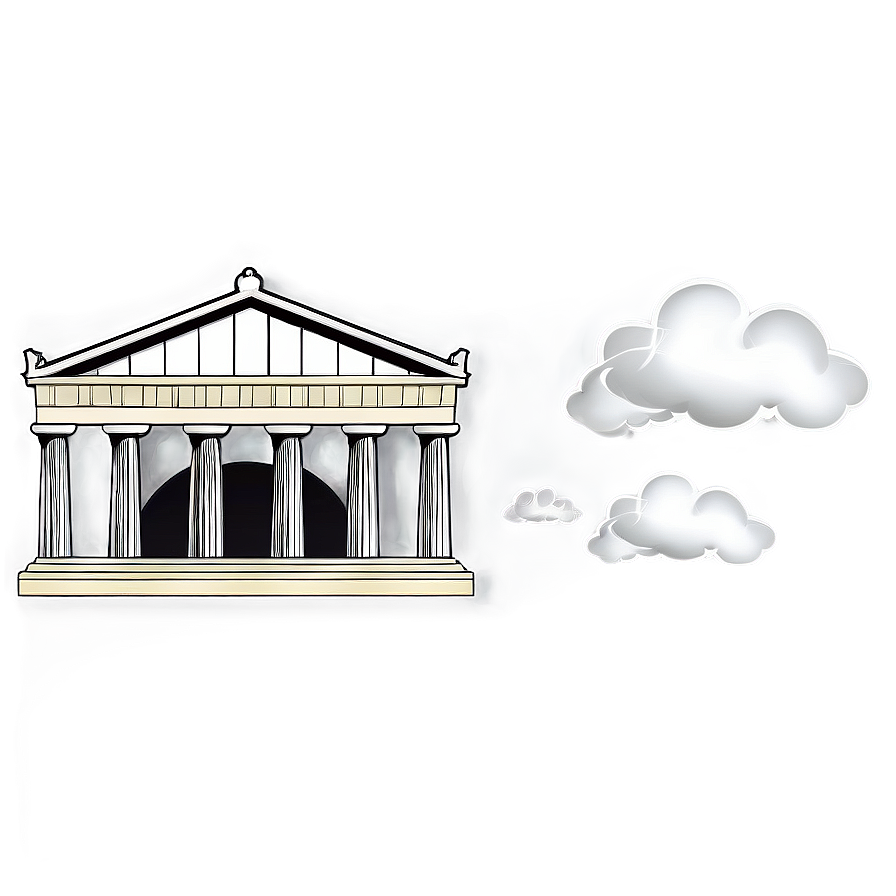 Parthenon With Clouds Background Png 74 PNG image