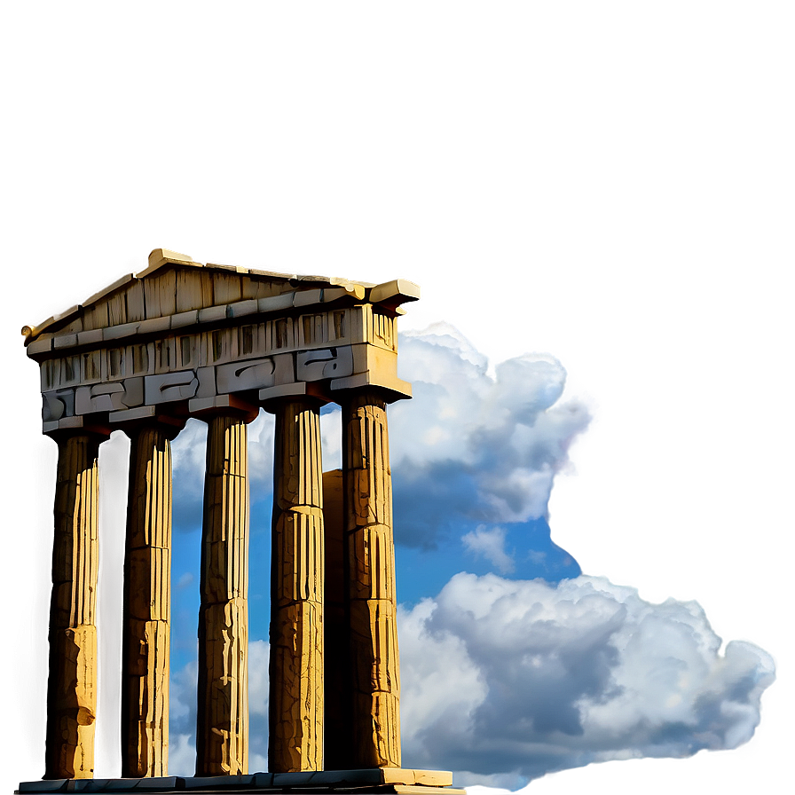 Parthenon With Clouds Background Png Ibg42 PNG image