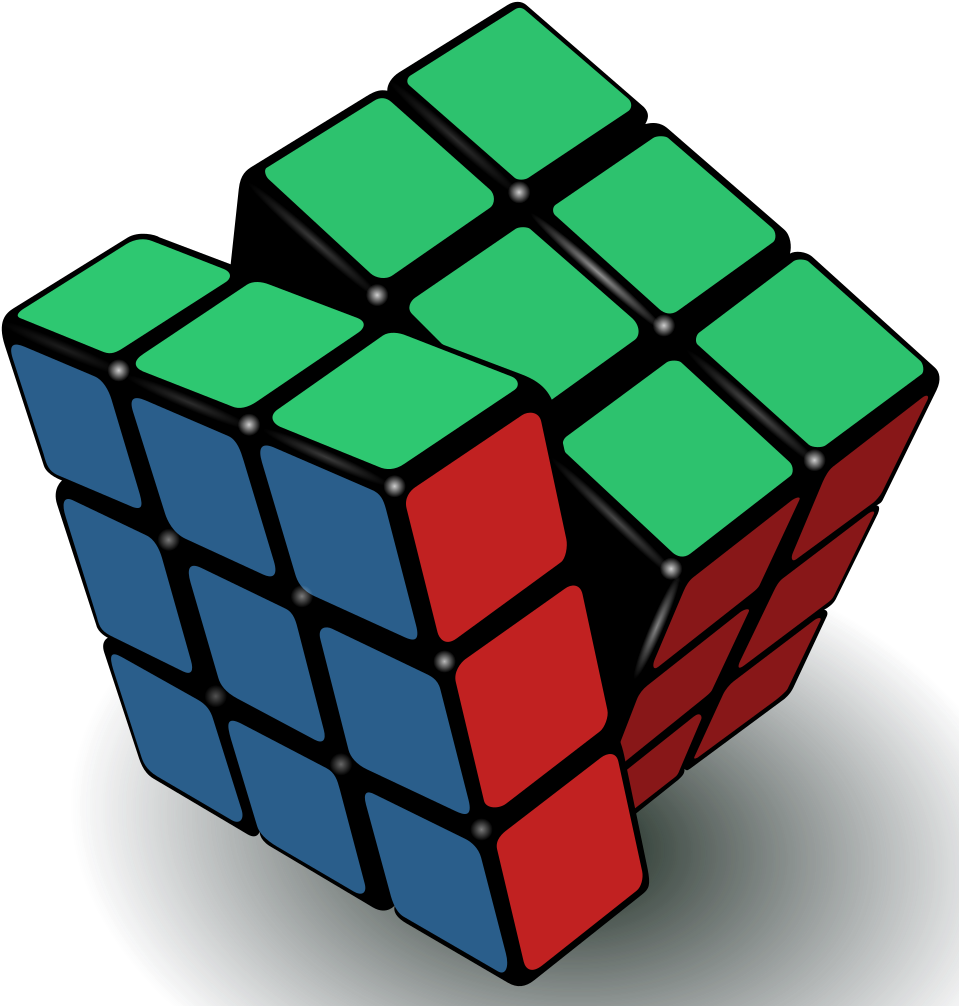 Partially Solved Rubiks Cube PNG image