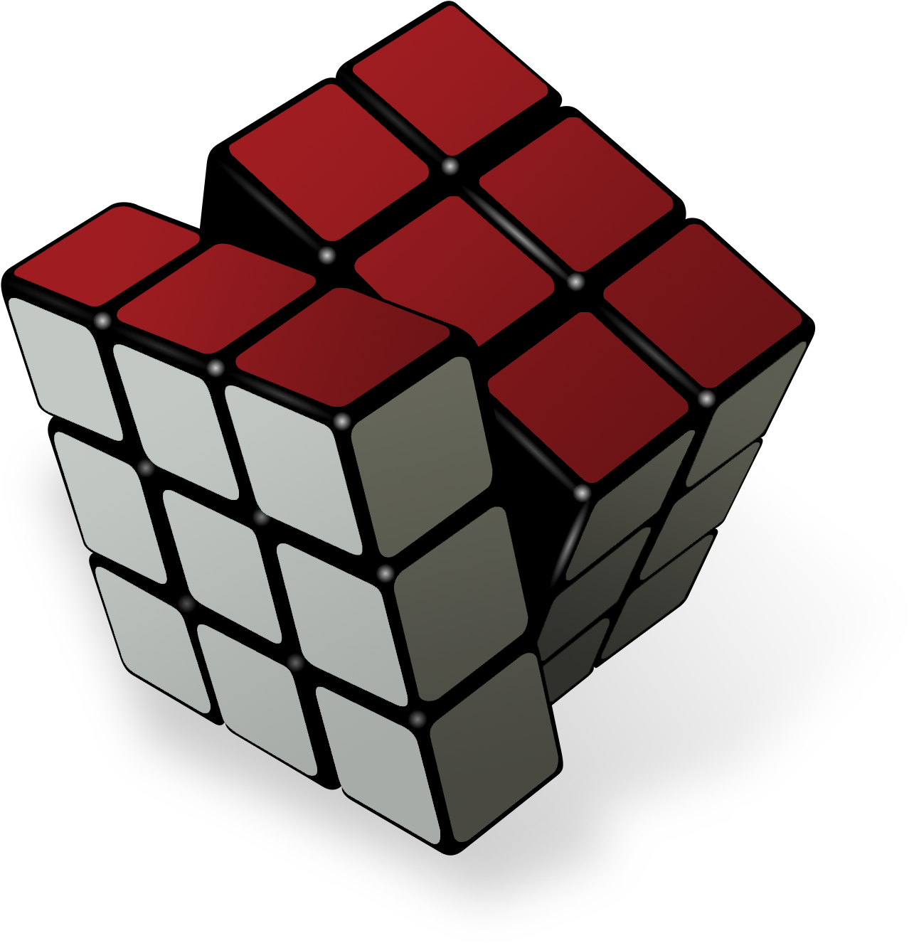 Partially Solved Rubiks Cube3 D Render PNG image