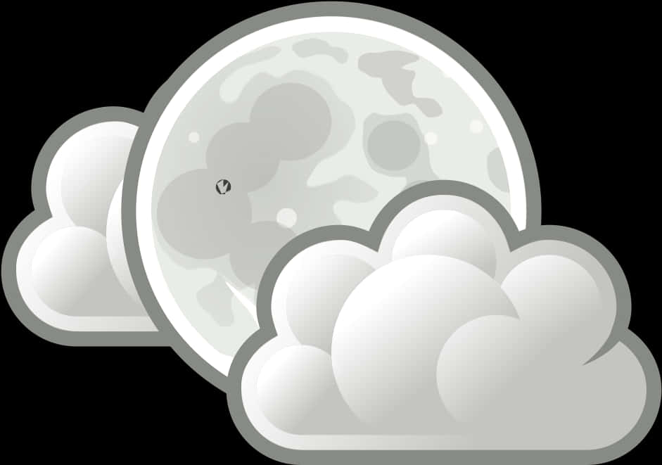 Partly Cloudy Night Vector PNG image
