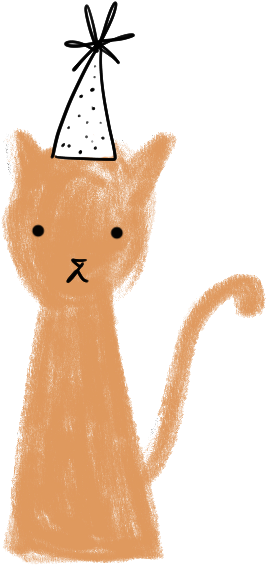 Party Cat Cartoon Drawing.png PNG image