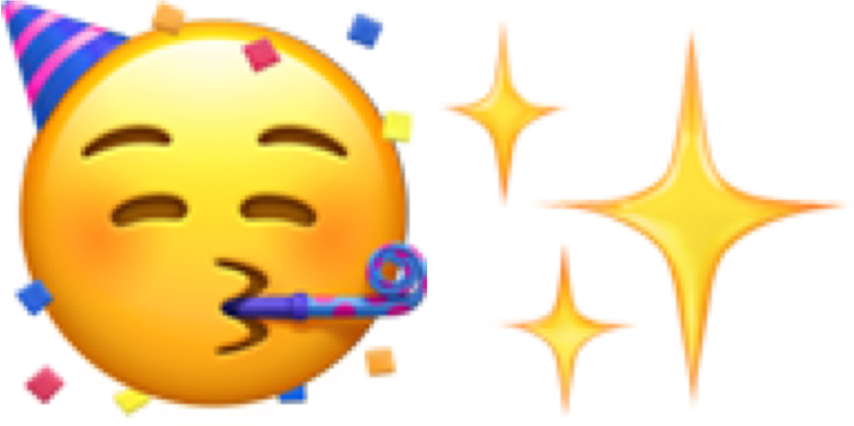 Party Face Emojiwith Sparkles PNG image
