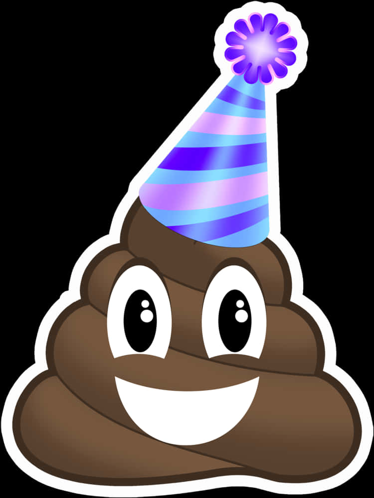 Party Poop Emojiwith Hat PNG image