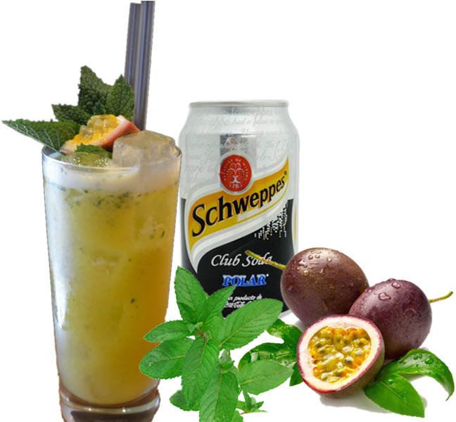 Passion Fruit Cocktailand Ingredients PNG image