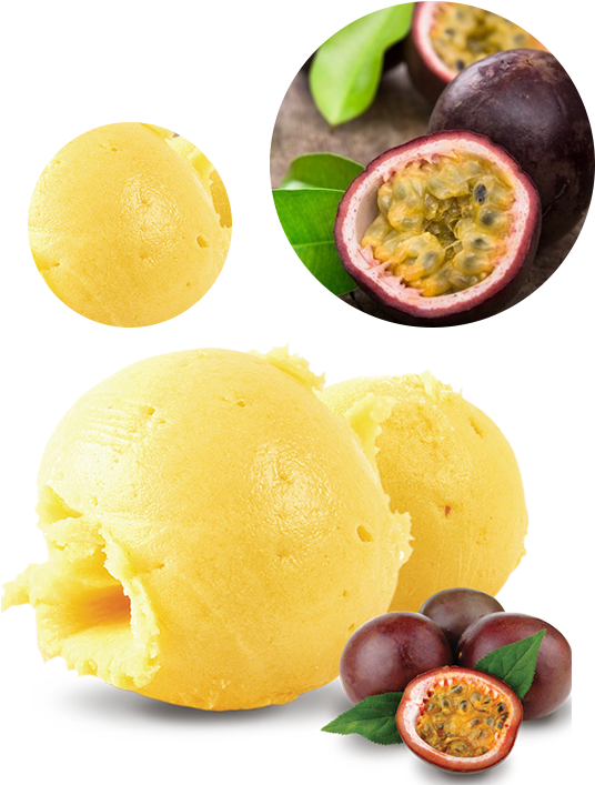 Passion Fruit Ice Cream Delicious Treat PNG image