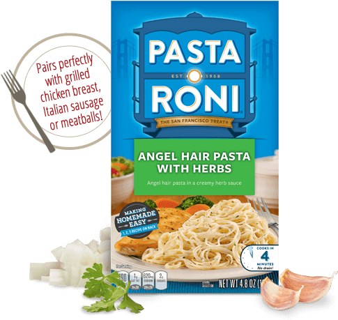 Pasta Roni Angel Hairwith Herbs Product Package PNG image