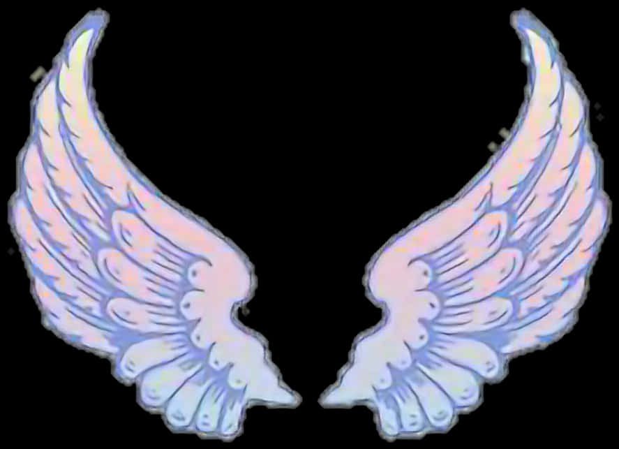 Pastel Angel Wings Illustration PNG image