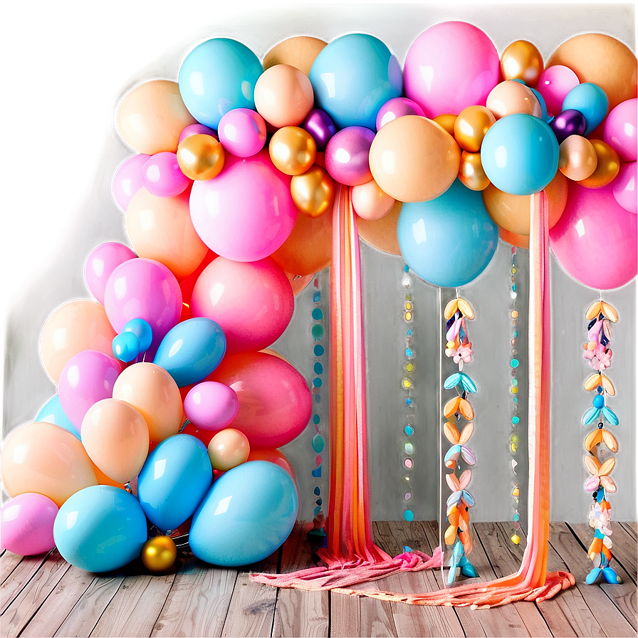 Pastel Balloon Garland Inspiration Png 10 PNG image