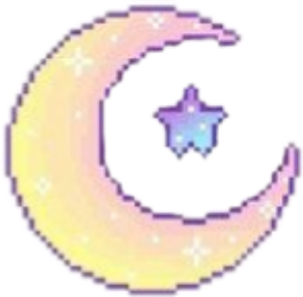 Pastel Crescent Moonwith Star PNG image