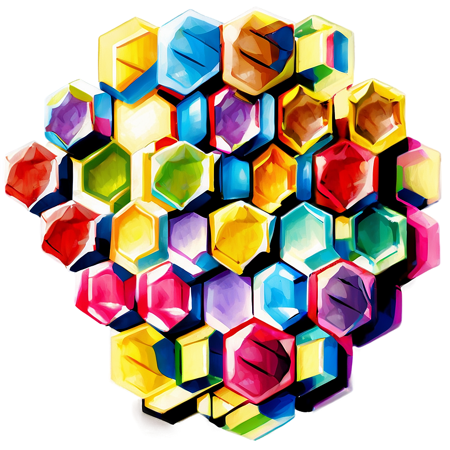 Pastel Hexagon Pattern Png 06202024 PNG image